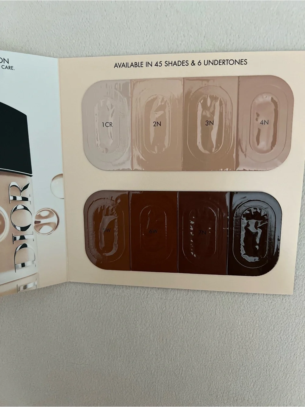 5 Piece Makeup Sample Cards (Dior, Ilia, Tarte, Bare Minerals, Rare Beauty)
